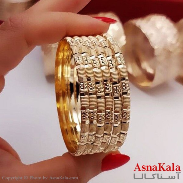 النگو طلاروس زنانه خارجی سایز 3میل برند NG طلایی کد DSB18416W