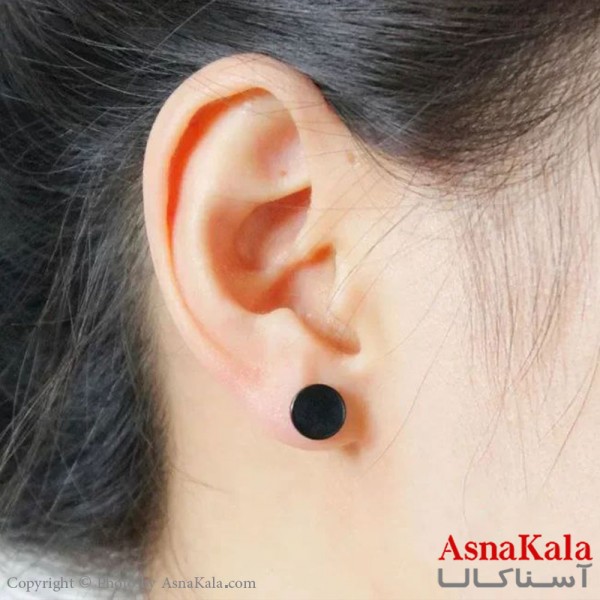 گوشواره مگنتی 8mm استیل مشکی بدون سوراخ کد GSH15456W