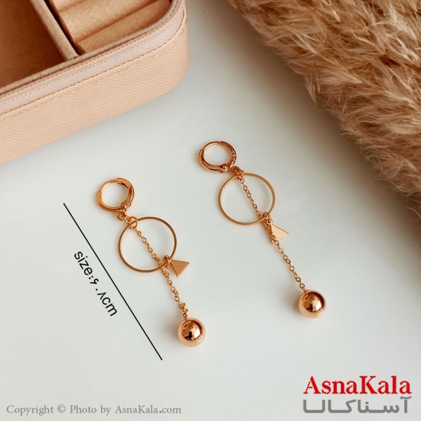 گوشواره گوی  درحلقه زنانه مدل YSX  کد GSH15459W