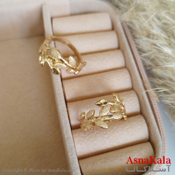 انگشتر طلاروس زنانه مدل پیچک تراشدار رنگ ثابت مادام العمر کد ANG19276W