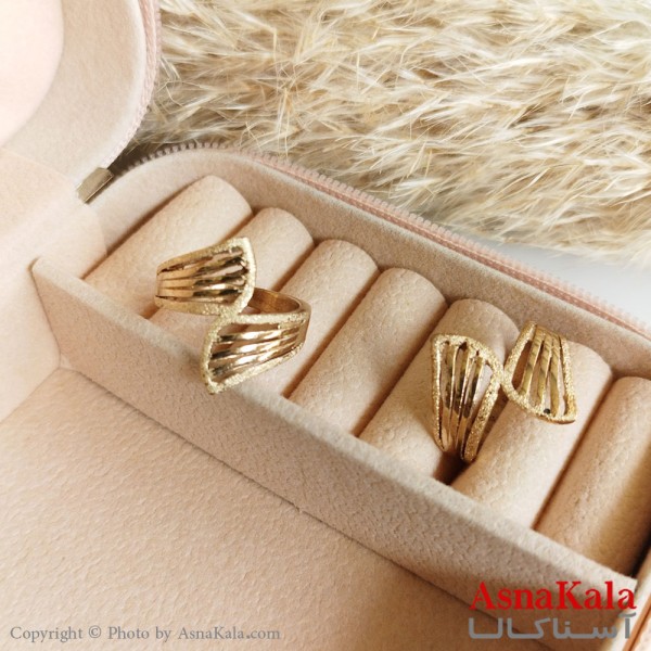 انگشتر طلاروس زنانه مدل تراشدارجدیدرنگ ثابت مادام العمر کد ANG19283W