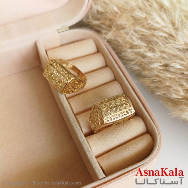 انگشتر طلاروس زنانه مدل گل شش پر تراشدار رنگ ثابت مادام العمر کد ANG19287W