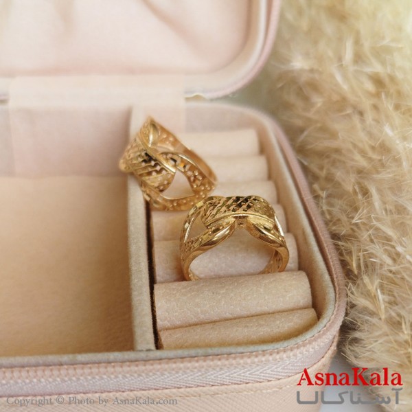 انگشتر طلاروس زنانه مدل تراشدار رنگ ثابت مادام العمر کد ANG19298W