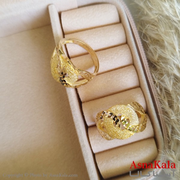 انگشتر طلاروس زنانه مدل تراشدار رنگ ثابت مادام العمر کد ANG19299W