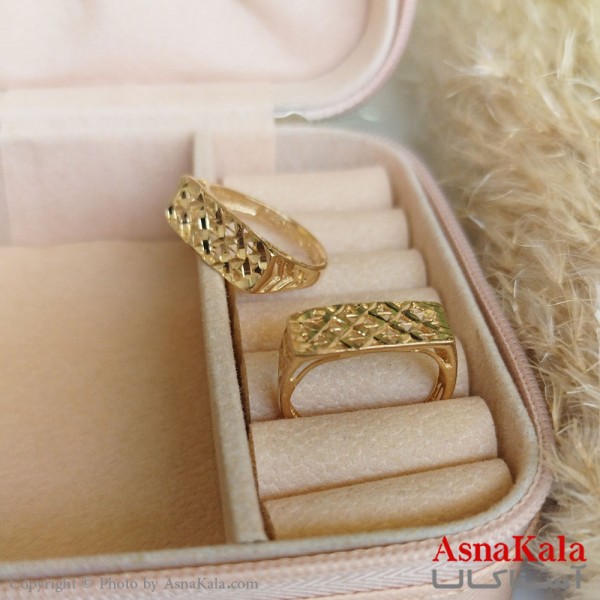 انگشتر طلاروس زنانه مدل تراشدار رنگ ثابت مادام العمر کد ANG19307W