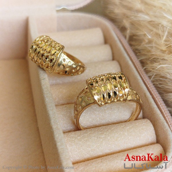 انگشتر طلاروس زنانه مدل تراشدار رنگ ثابت مادام العمر کد ANG19319W