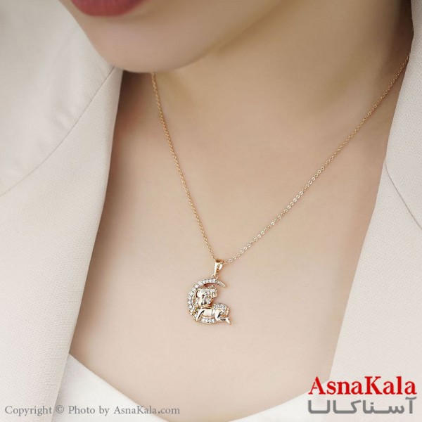 گردنبند ژوپینگ اصل زنانه مدل طلایی نگیندار کد GNB16630W