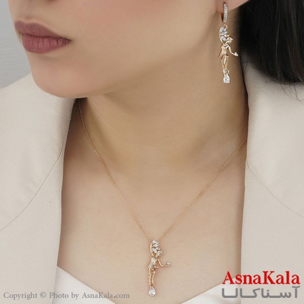 سرویس زنانه ژوپینگ مدل فرشته نگیندار طرح طلا کد NIM14456W