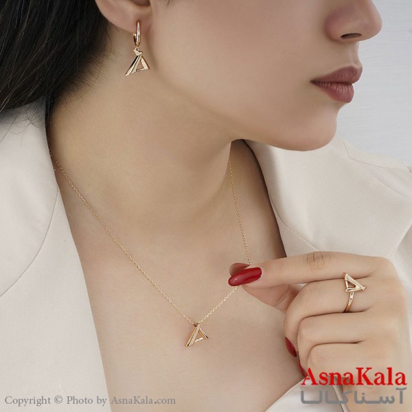 نیم ست زنانه ژوپینگ مدل مثلث طرح طلا کد NIM14458W