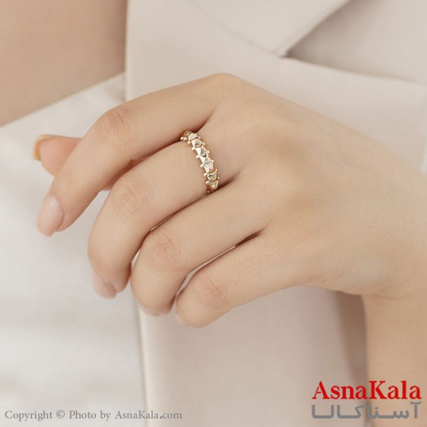انگشتر زنانه ژوپینگ اصلی با آبکاری طلا کد ANG19327W