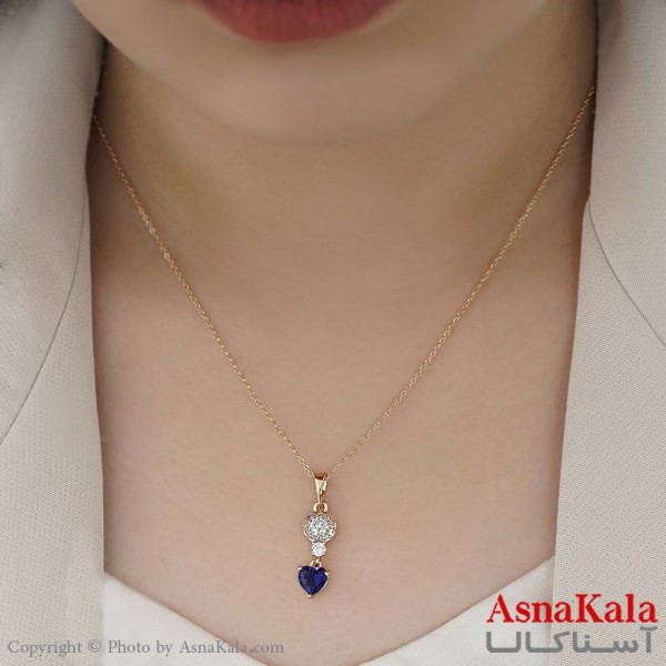 گردنبند ژوپینگ اصل زنانه مدل قلب طلایی کد GNB16635W