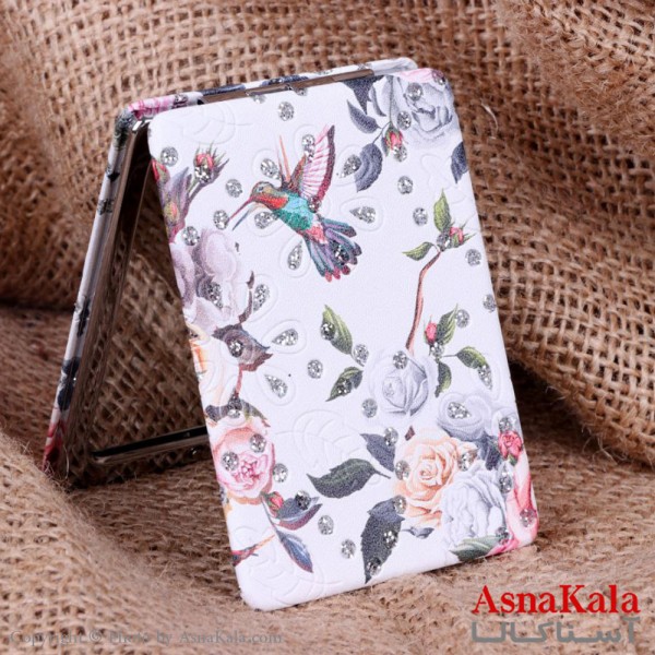 آینه جیبی نگین دار طرحدار جنس خارجی کد HAIR13114W