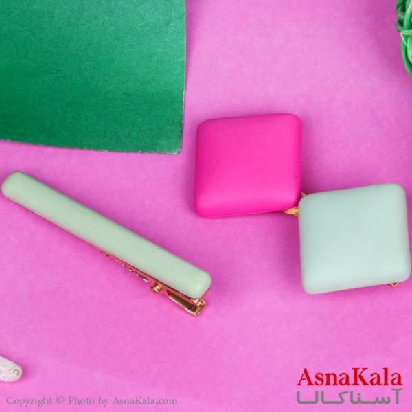 گیره مو زنانه مدل مربع 2عددی جنس خارجی کد HAIR13139W