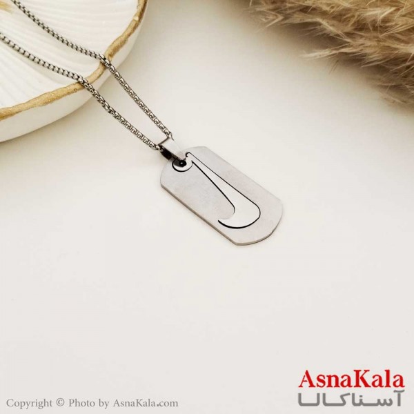 گردنبند مردانه نایک NIKE  استیل نقره ای کد GNB16655W