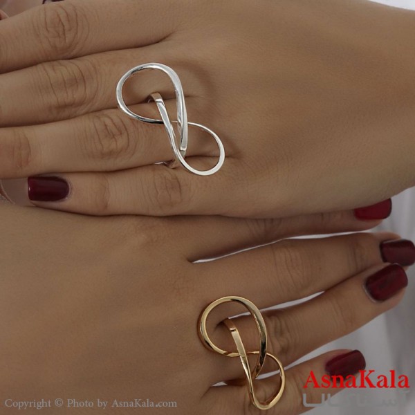انگشتر بینهایت زنانه استیل فری سایزآبکاری طلا و نقره با پوشش نانو کد ANG19335W