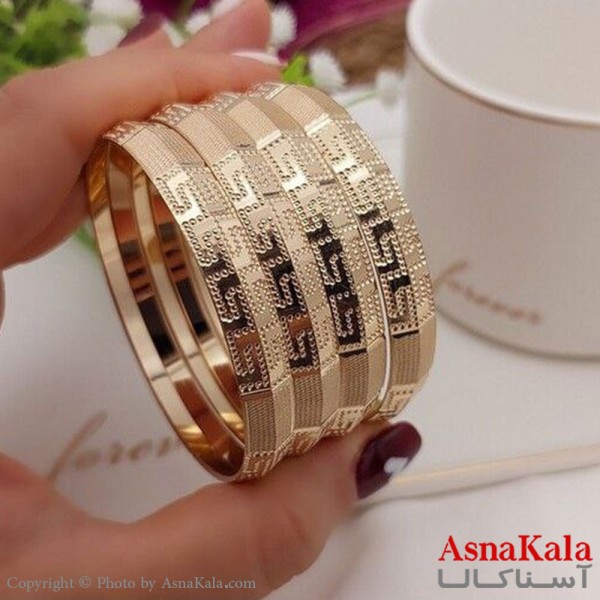 النگو طلاروس 10 میل زنانه خارجی برند NG طلایی طرح ورساچه با کارت گارانتی کد DSB18458w