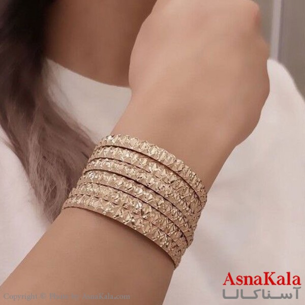 النگو طلاروس 6میل زنانه خارجی برند NG طلایی طرح لوزی با کارت گارانتی کد DSB18459w