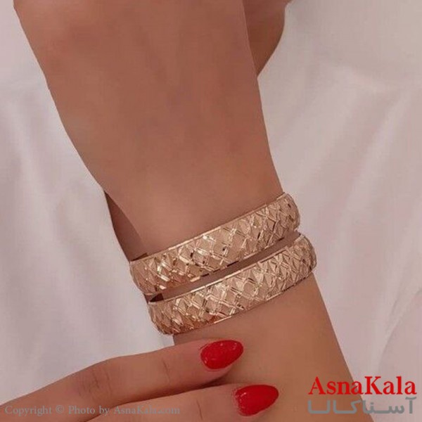 النگو طلاروس 15میل زنانه خارجی برند NG طلایی طرح لوز با کارت گارانتی کد DSB18461w