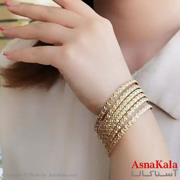 النگو طلاروس 3میل  زنانه خارجی برند NG طلایی نخودی جدید با کارت گارانتی کد DSB18468w