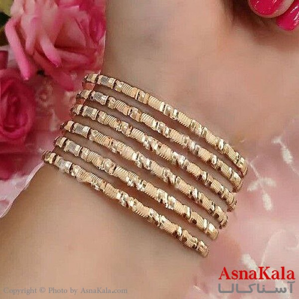 النگو طلاروس 3میل زنانه خارجی برند NG طلایی طرح خاص با کارت گارانتی کد DSB18475w