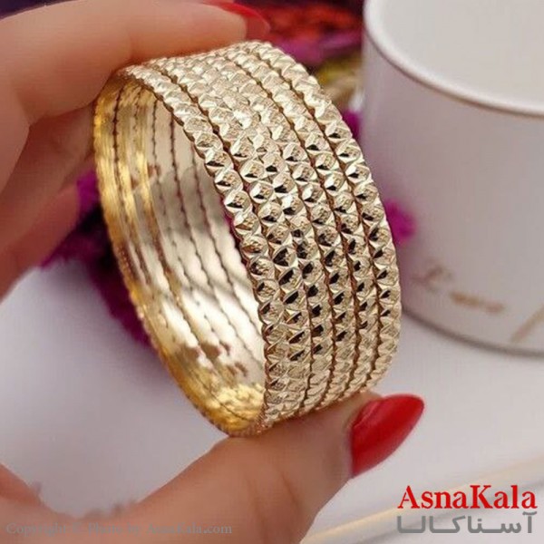 النگو طلاروس 3میل زنانه خارجی برند NG طلایی با کارت گارانتی نخودی خاص کد DSB18477w