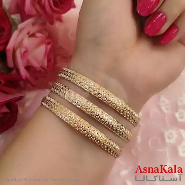 النگو طلاروس 6میل زنانه خارجی برند NG طلایی طرح نخودی با کارت گارانتی کد DSB18460w