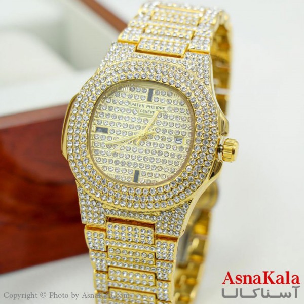 ساعت زنانه فول نگین موتور کوارتز، صفحه یونانی،کیفیت عالی  ضدآب کد WTCH11129W