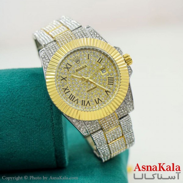 ساعت فول نگین زنانه رولکس ROLEX FULL STONE WATCH WOMEN  ضدآب کد WTCH11130W