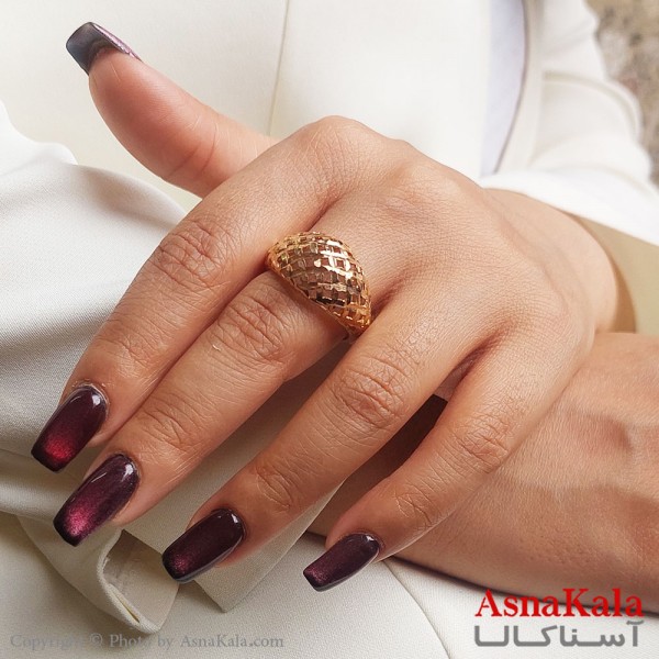 انگشتر طلاروس زنانه مدل تراشدار رنگ ثابت مادام العمر کد ANG19354W