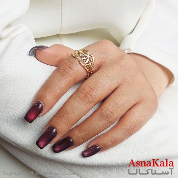 انگشتر طلاروس زنانه مدل تراشدار رنگ ثابت مادام العمر کد ANG19364W