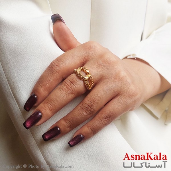 انگشتر طلاروس زنانه مدل تراشدار رنگ ثابت مادام العمر کد ANG19366W