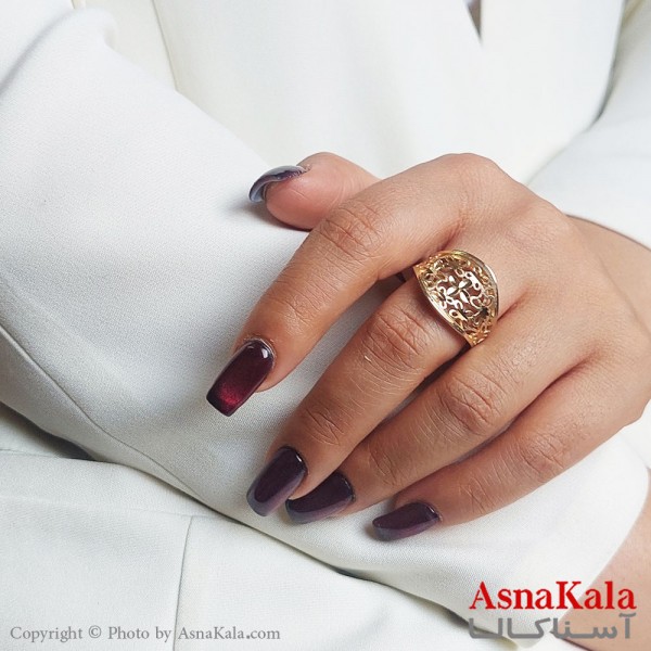 انگشتر طلاروس زنانه مدل تراشدار رنگ ثابت مادام العمر کد ANG19391W