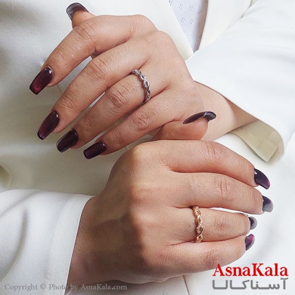 انگشتر فری سایز زنانه دریم  مدل نگیندار پیچدار کد ANG19393W