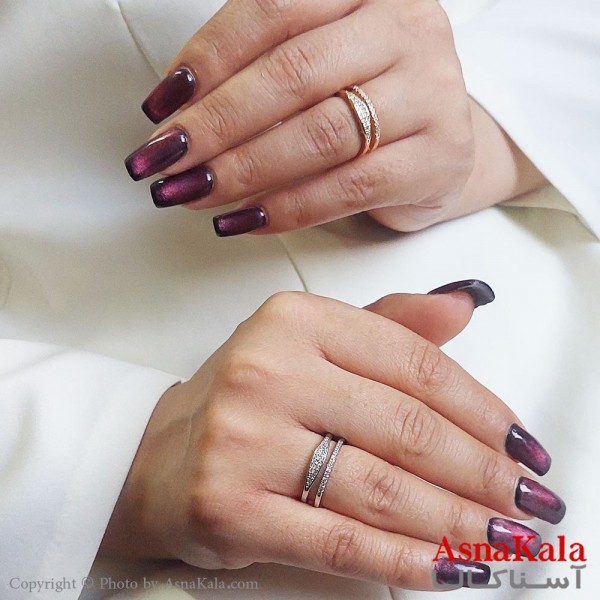 انگشتر زنانه دریم  مدل دولاین فری سایز کد ANG19394W