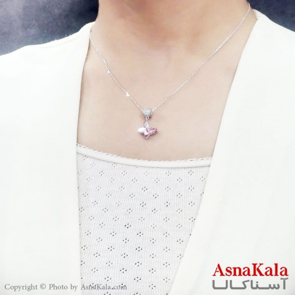 گردنبند سواروسکی اورجینال مدل پروانه به همراه کارت گارانتی و جعبه سواروفسکی کد GNB16680W