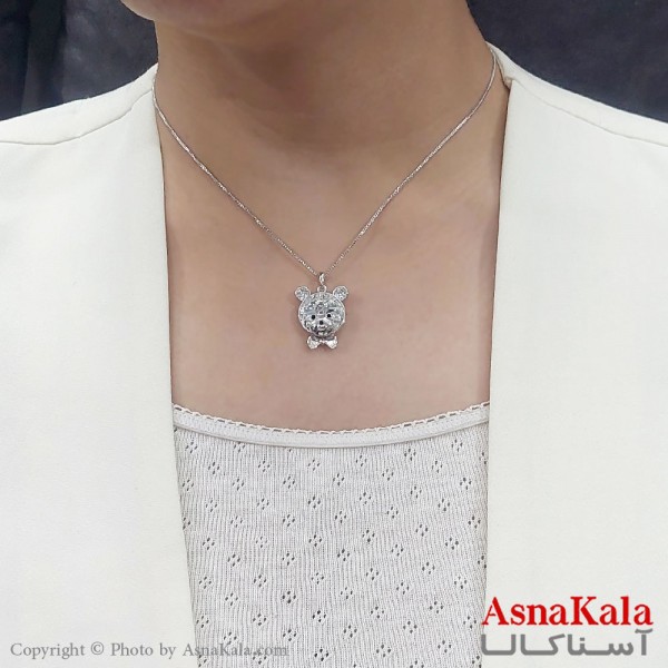 گردنبند زنانه سواروسکی اورجینال مدل خرس با کارت گارانتی و جعبه سواروفسکی کد GNB16693W