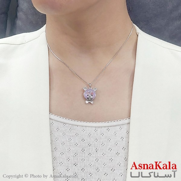 گردنبند زنانه سواروسکی اورجینال مدل خرس هولوگرامی با کارت گارانتی و جعبه سواروفسکی کد GNB16694W