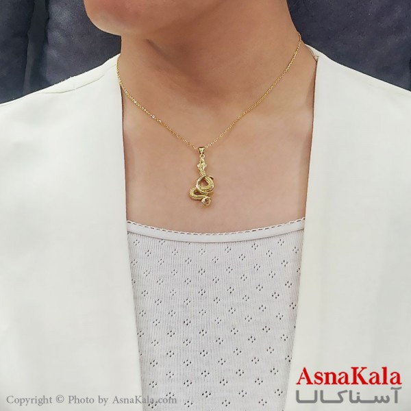 گردنبند ترند استیل مدل مار شیک کد GNB16722W