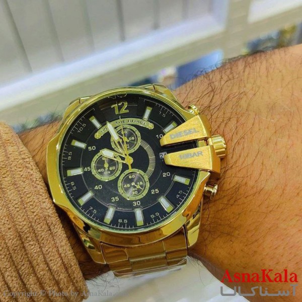 ساعت مچی عقربه ای مردانه دیزل شاخدار با 3موتورفعال و ضدآب و روزشمار کد WTCH11171W