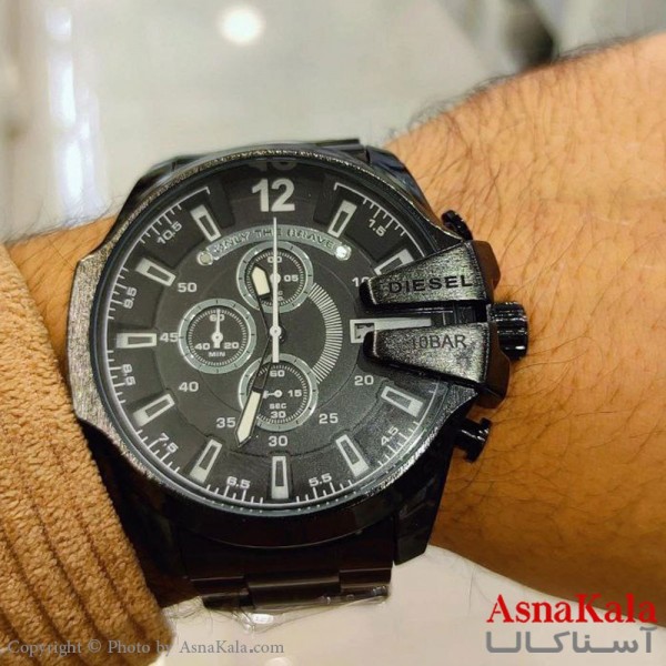 ساعت مچی عقربه ای مردانه دیزل شاخدار با 3موتورفعال و ضدآب و روزشمار کد WTCH11172W
