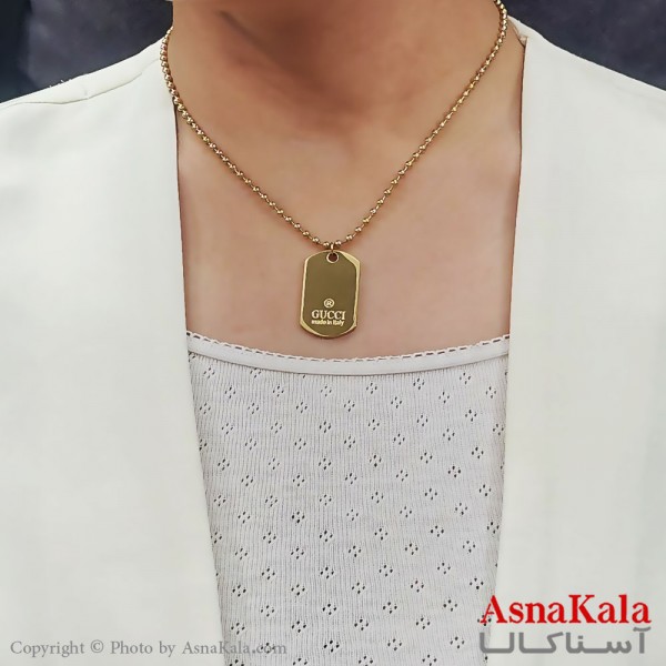 گردنبند زنانه استیل ترند گوجی جدید  طلایی کد GNB16735W