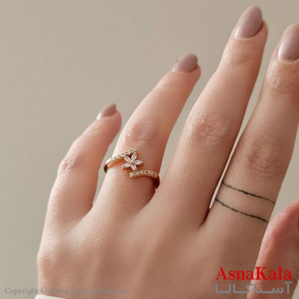 انگشتر زنانه طلاروس  مدل گل کد ANG19419W