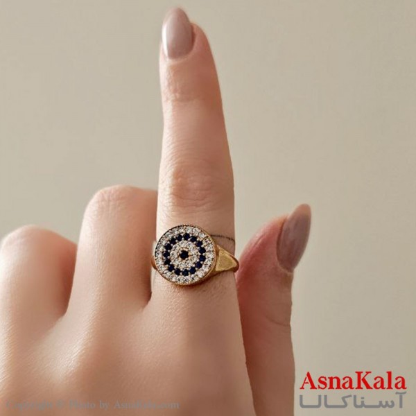 انگشتر زنانه طلاروس  مدل چشم نظر کد ANG19421W