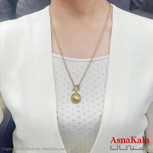 گردنبند دخترانه استیل لبخند قفل تی کد GNB16750W