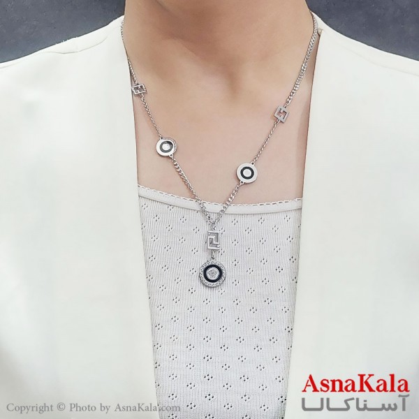 گردنبند دخترانه استیل  ورساچه نقره ای کد GNB16755W