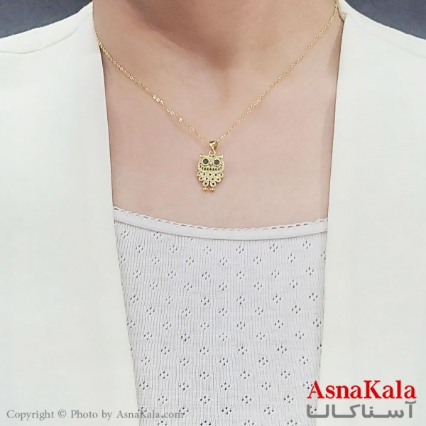 گردنبند دخترانه استیل جغد کد GNB16757W