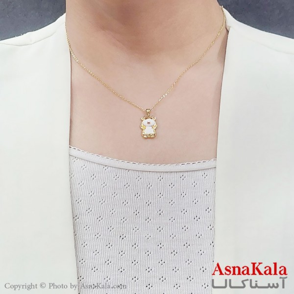 گردنبند دخترانه استیل خرس طلایی کد GNB16759W