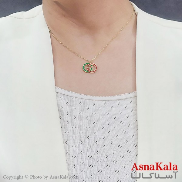 گردنبند دخترانه استیل گوچی شیک کد GNB16761W