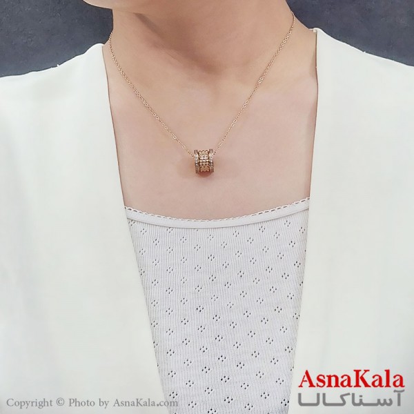 گردنبند دخترانه استیل گوی نگیندار جدید کد GNB16763W