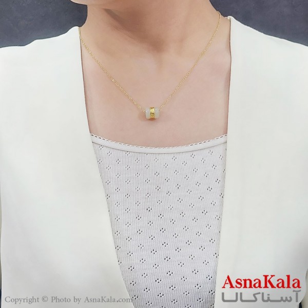 گردنبند دخترانه استیل گوی پلاستیکی جدید کد GNB16765W